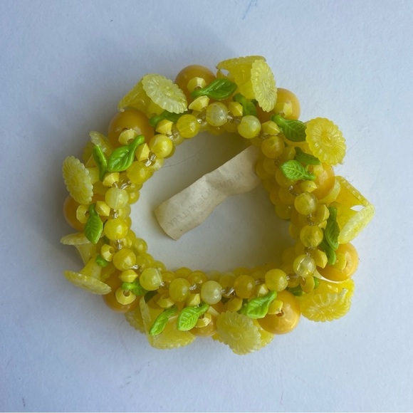 3 Vintage NOS Flower Tutti Frutti Bracelet Leaves Beads Original Tags dead-stock - Picture 3 of 13